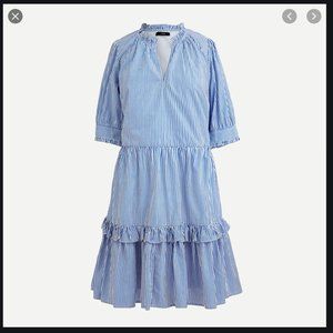 J. Crew tiered ruffle neck popover dress